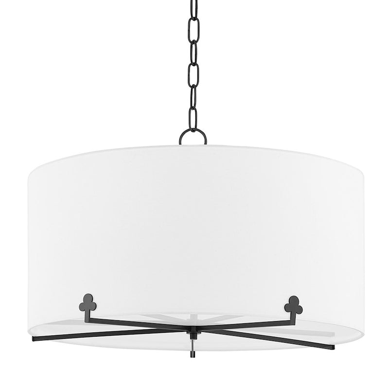 Mitzi Darlene 5 Light Chandelier, Polished Nickel/White Linen - H519805-PN