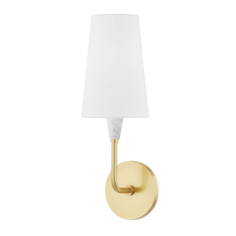 Mitzi Janice 1 Light Wall Sconce, Polished Nickel/White Linen - H521101-PN