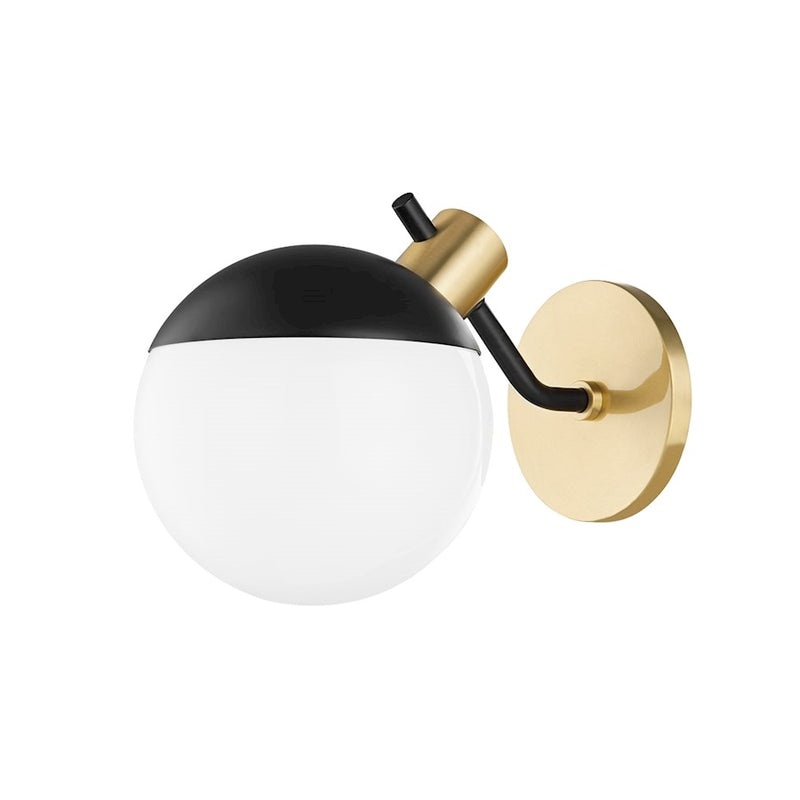 Mitzi Miranda 1 Light Wall Sconce, Nickel/Soft Black/White - H573101-PN-SBK