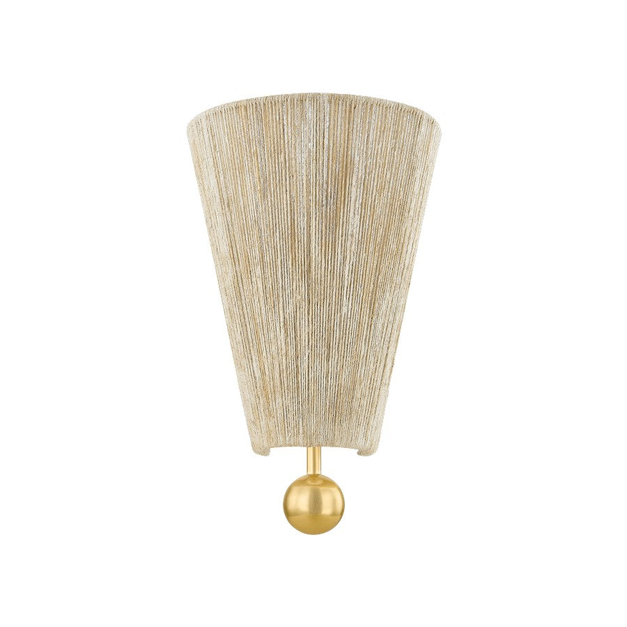 Mitzi Song 1 Light Wall Sconce, Aged Brass/Light Jute String - H682101-AGB