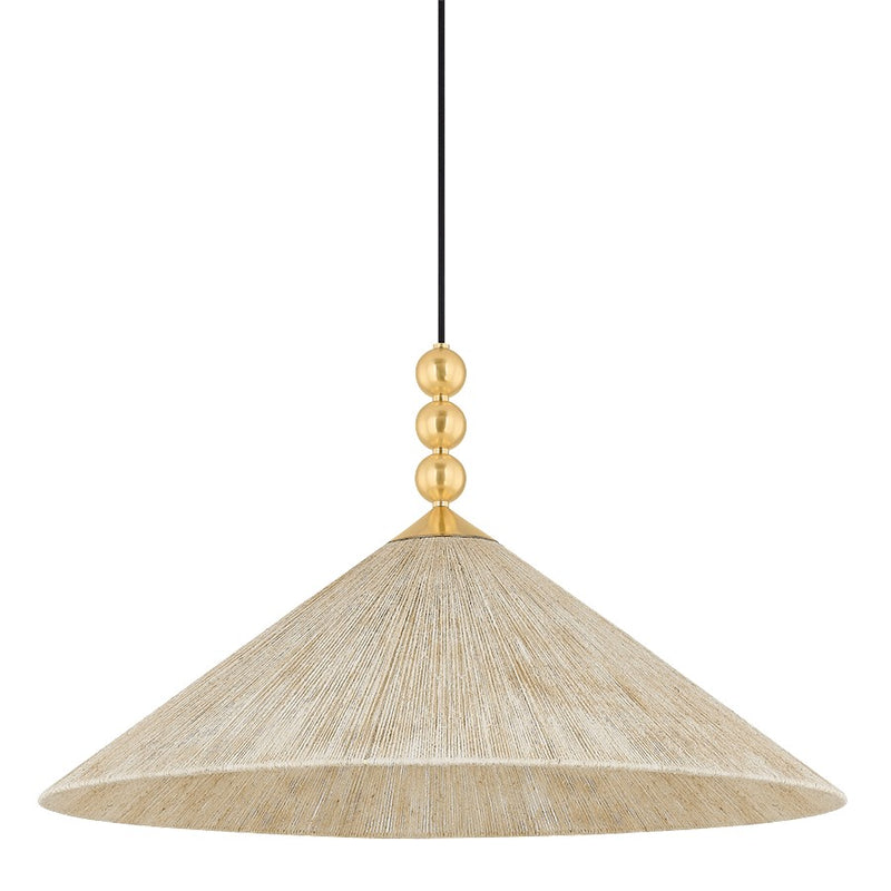 Mitzi Song 1 Light Pendant, Aged Brass/Light Jute String - H682701L-AGB