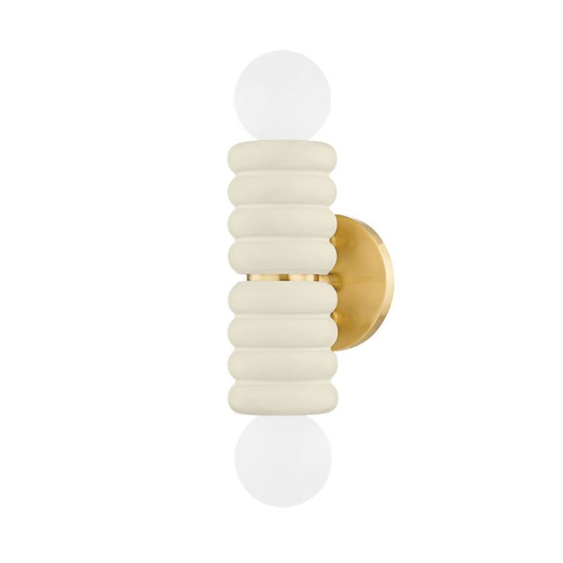 Mitzi Bibi 1 Light Wall Sconce, Brass/Ceramic Antique Ivory - H691101-AGB-CAI