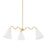 Mitzi Onda 3 Light Chandelier, Aged Brass/White - H699803-AGB