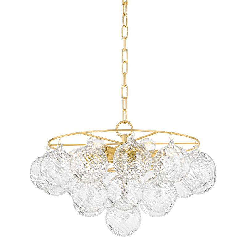 Mitzi Mimi 6 Light Chandelier, Aged Brass/Clear Optic - H711806A-AGB