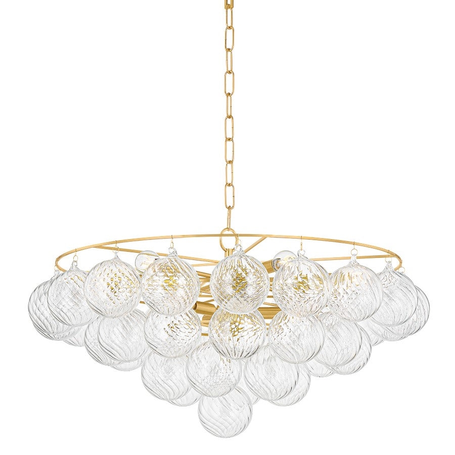 Mitzi Mimi 9 Light Chandelier, Aged Brass/Clear Optic - H711809A-AGB