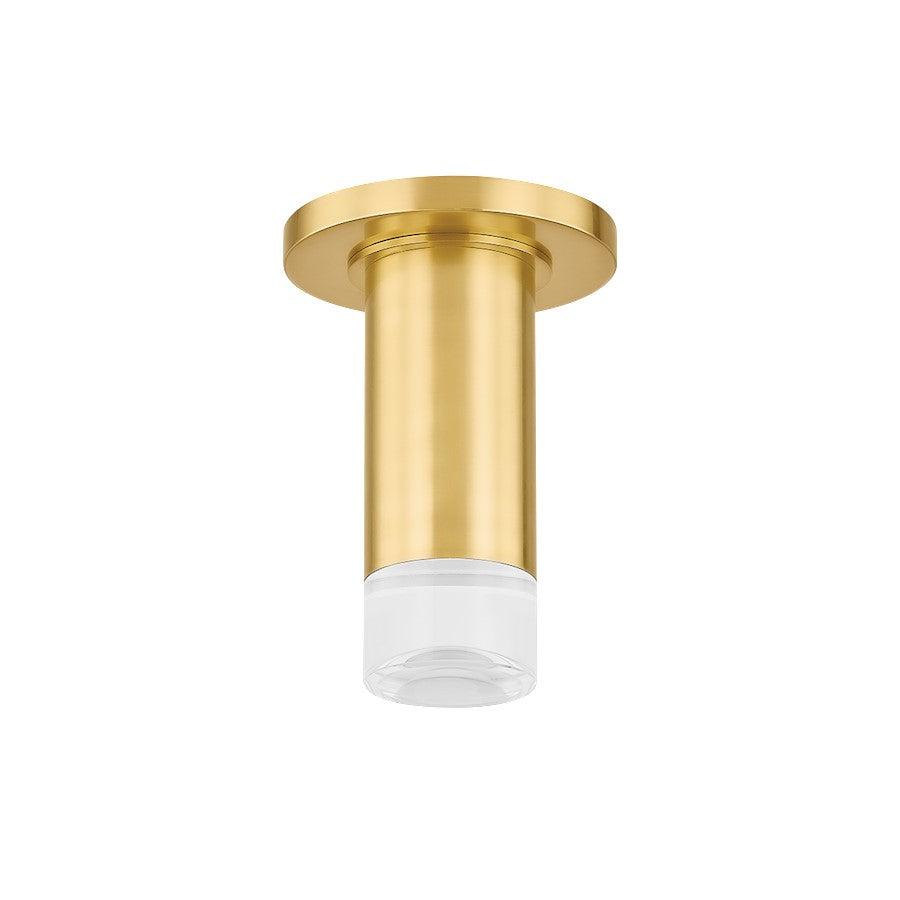 Mitzi Claudie 1 Light Flush Mount, Aged Brass/K9 - H900501-AGB