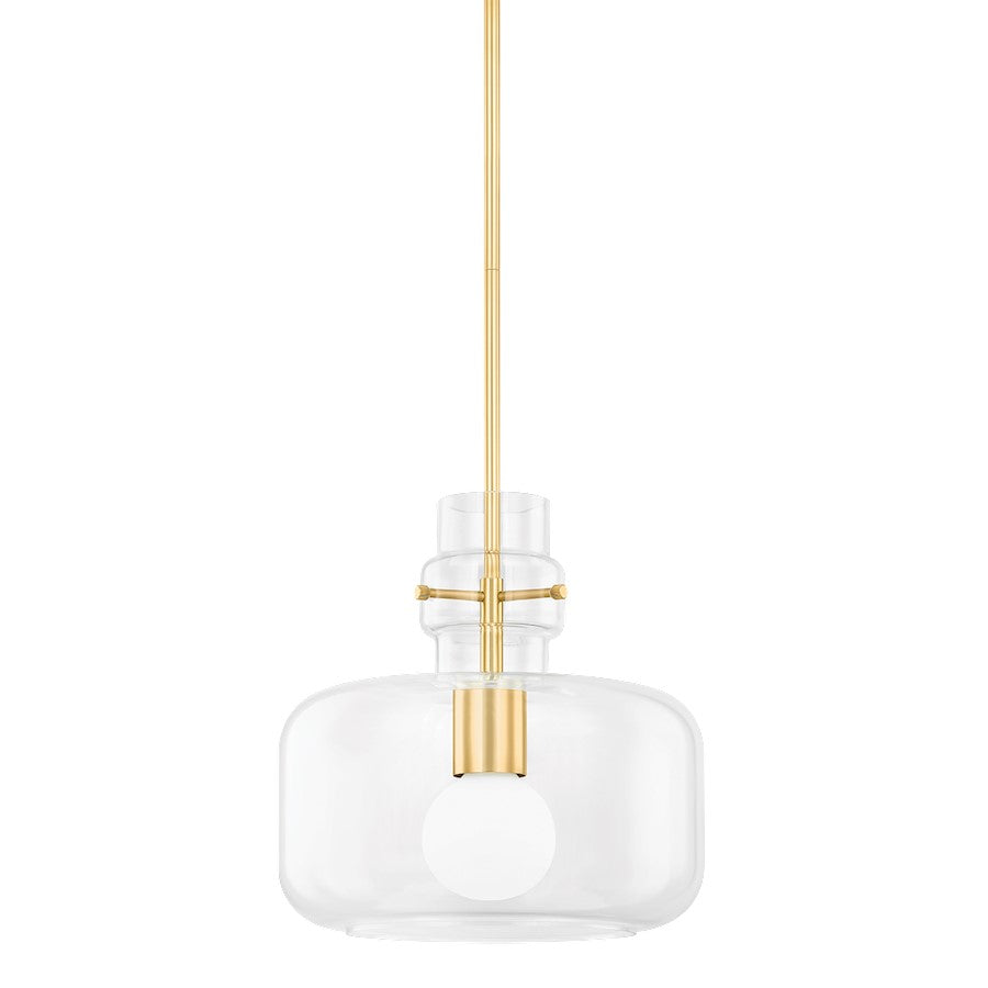 Mitzi Lumi 1 Light 16" Pendant, Aged Brass/Clear - H902701L-AGB