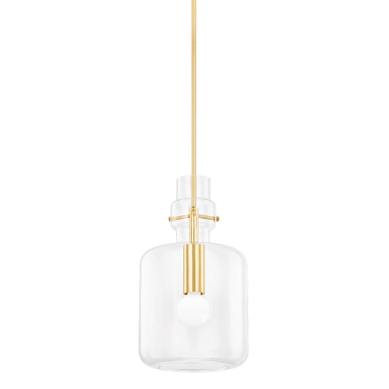Mitzi Lumi 1 Light 11" Pendant, Aged Brass/Clear - H902701S-AGB
