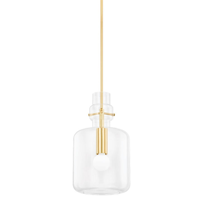 Mitzi Lumi 1 Light 11" Pendant, Aged Brass/Clear - H902701S-AGB