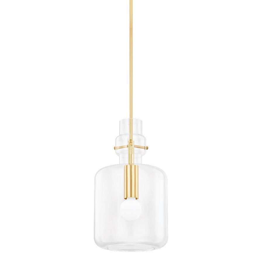 Mitzi Lumi 1 Light 11" Pendant, Aged Brass/Clear - H902701S-AGB