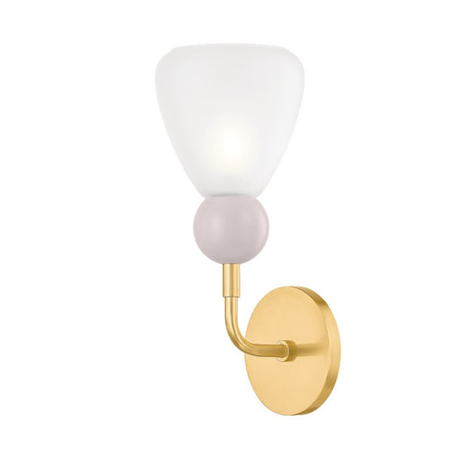 Mitzi Doreen 1 Light Wall Sconce, Brass/Peignoir/Etched Matte - H904101-AGB-SPG