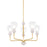 Mitzi Doreen 5 Light Chandelier, Brass/Peignoir/Etched Matte - H904805-AGB-SPG