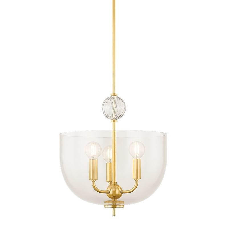 Mitzi Arianne 3 Light Lantern, Aged Brass/Light Bronze - H907703-AGB