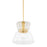 Mitzi Elodie 1 Light 15" Pendant, Aged Brass/Clear - H910701L-AGB