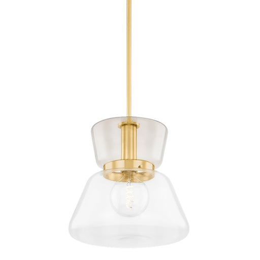 Mitzi Elodie 1 Light 15" Pendant, Aged Brass/Clear - H910701L-AGB