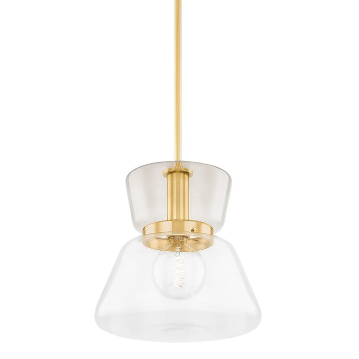 Mitzi Elodie 1 Light 15" Pendant, Aged Brass/Clear - H910701L-AGB