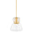 Mitzi Elodie 1 Light 10" Pendant, Aged Brass/Clear - H910701S-AGB