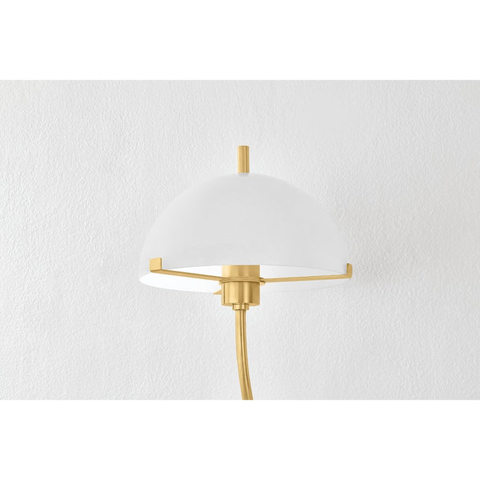 Mitzi Atala 1 Light Wall Sconce, Aged Brass/Cloud