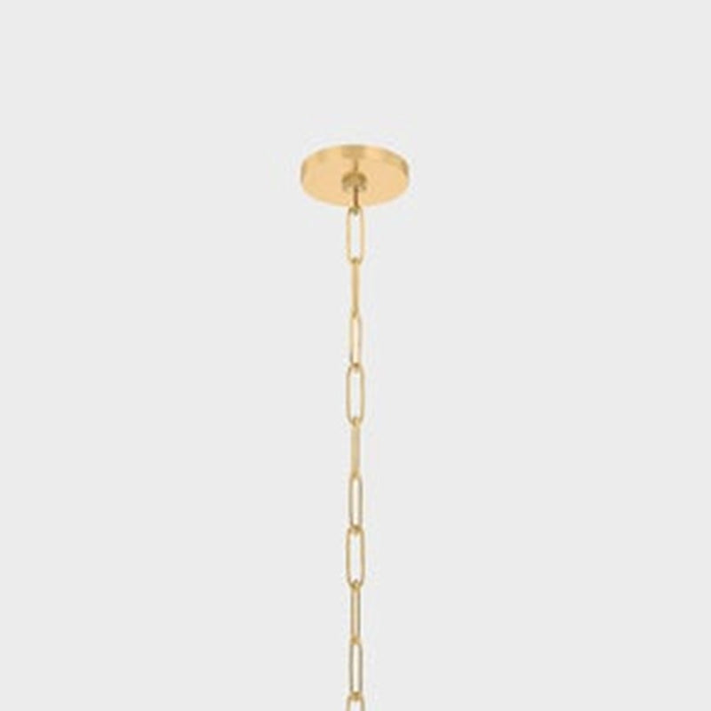 Mitzi Keilah 1 Light 36" Pendant, Aged Brass/Polymer Fabric