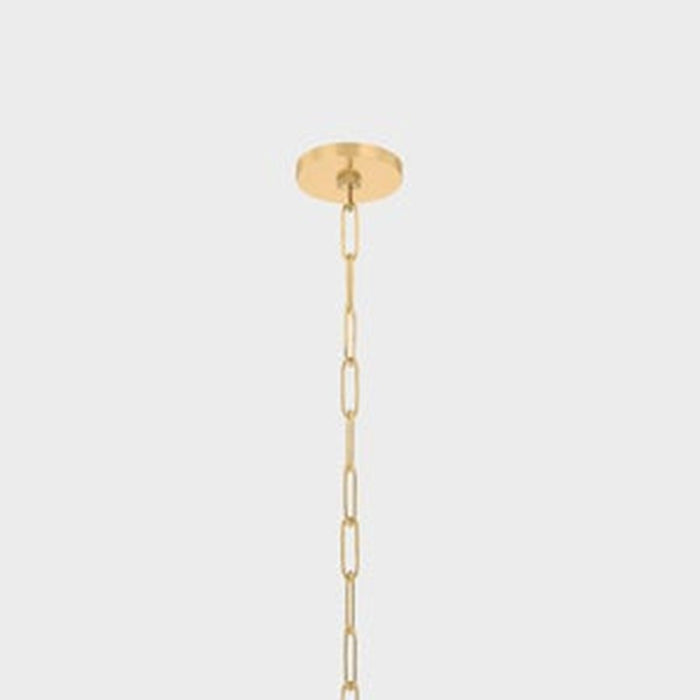 Mitzi Keilah 1 Light 36" Pendant, Aged Brass/Polymer Fabric