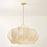 Mitzi Keilah 1 Light 36" Pendant, Aged Brass/Polymer Fabric