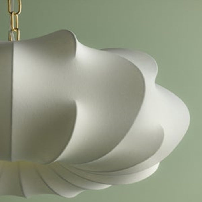 Mitzi Keilah 1 Light 24" Pendant, Aged Brass/Polymer Fabric