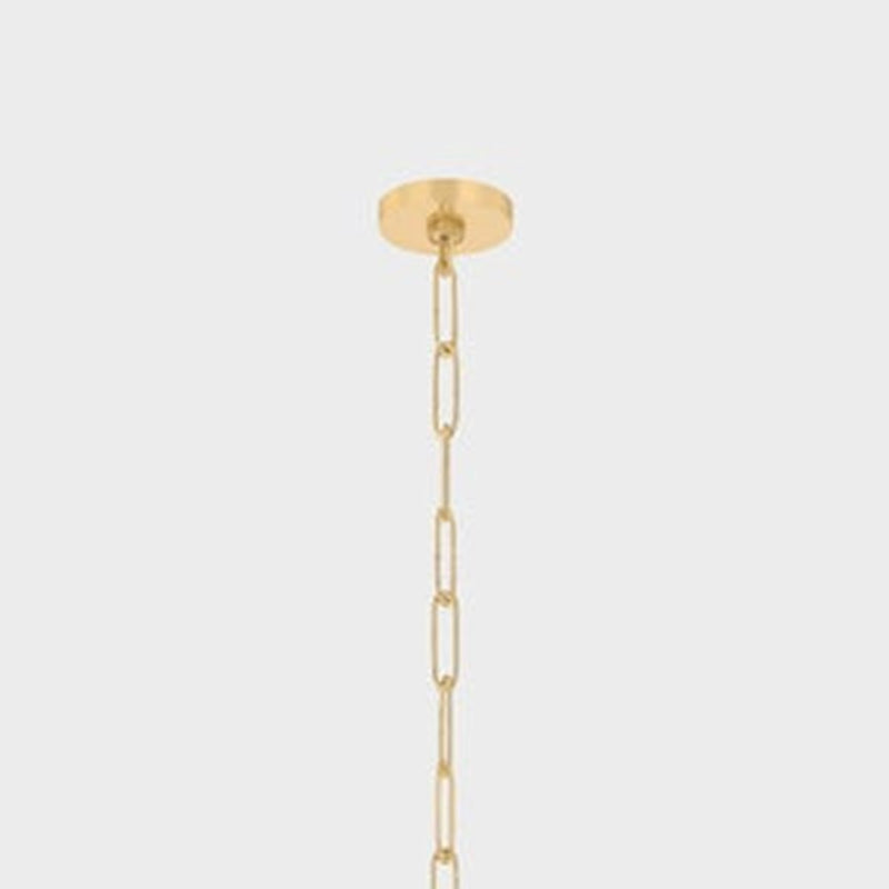 Mitzi Keilah 1 Light 24" Pendant, Aged Brass/Polymer Fabric
