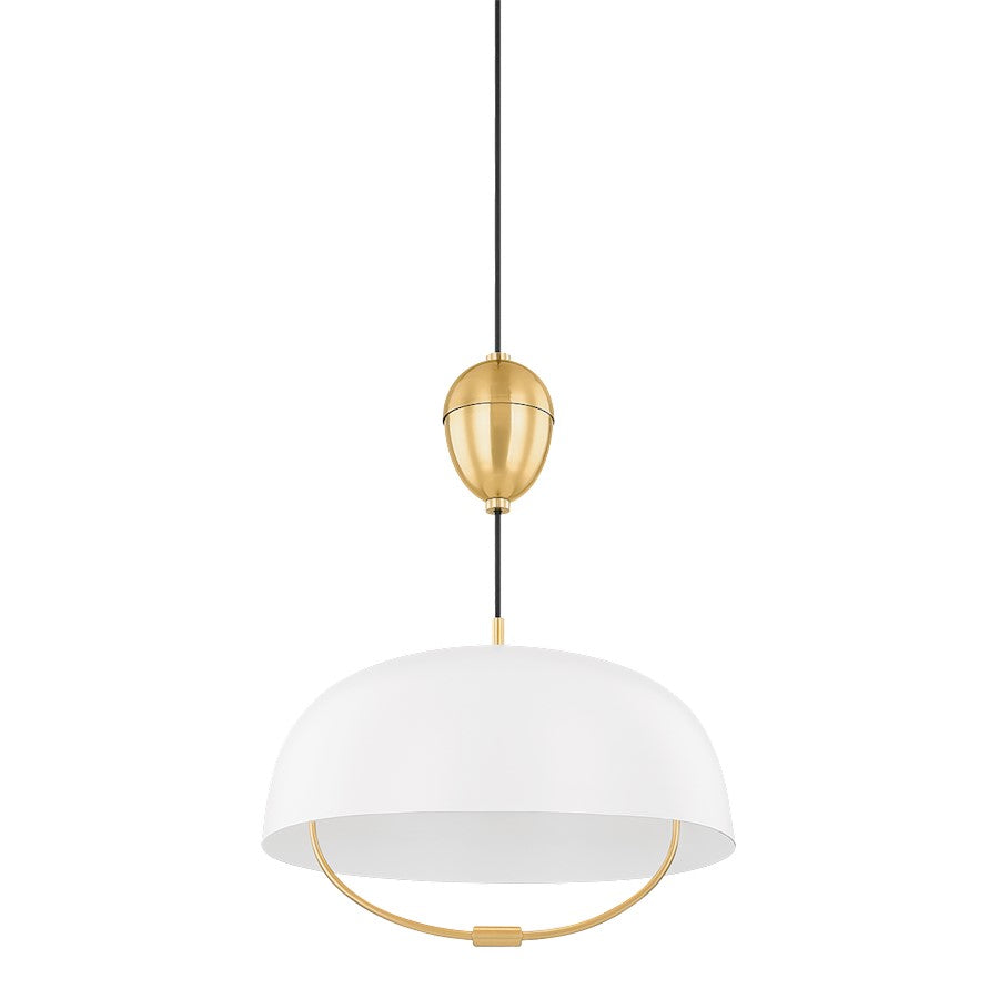 Mitzi Liliana 1 Light Pendant, Brass/White/White - H925701-AGB-SWH