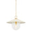 Mitzi Ressi 1 Light 20" Pendant, Brass/Cream/Clear Etched - H926701S-AGB-SCR