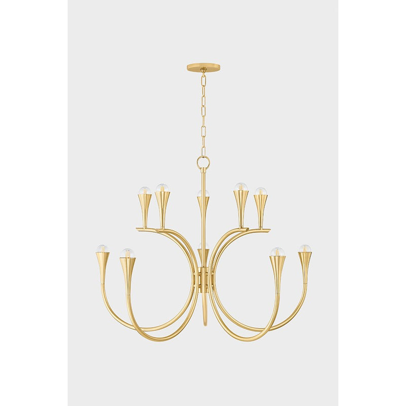 Mitzi Aviana 10 Light Chandelier, Aged Brass/ - H929810-AGB