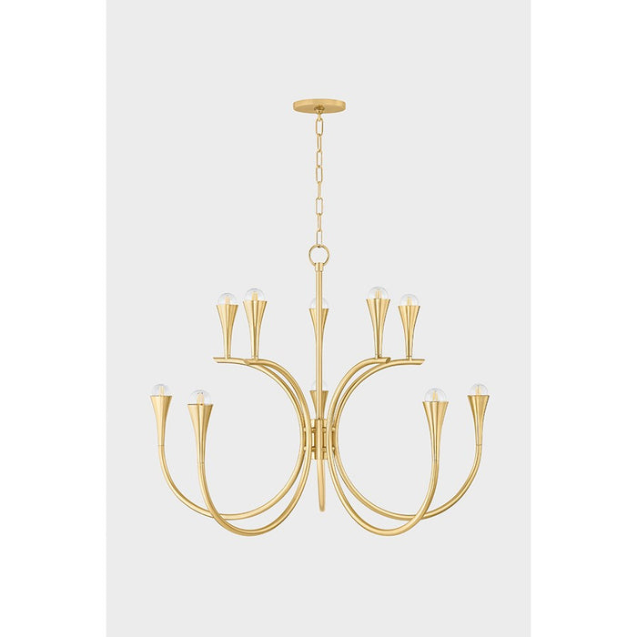 Mitzi Aviana 10 Light Chandelier, Aged Brass/ - H929810-AGB