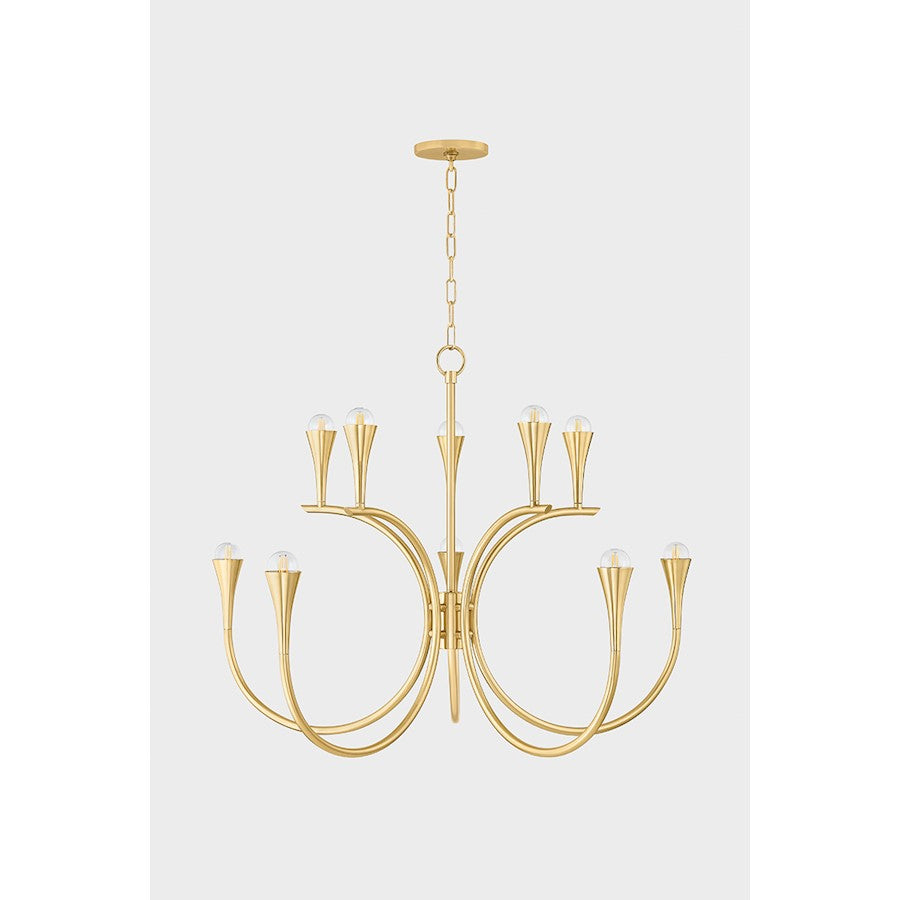 Mitzi Aviana 10 Light Chandelier, Aged Brass/ - H929810-AGB