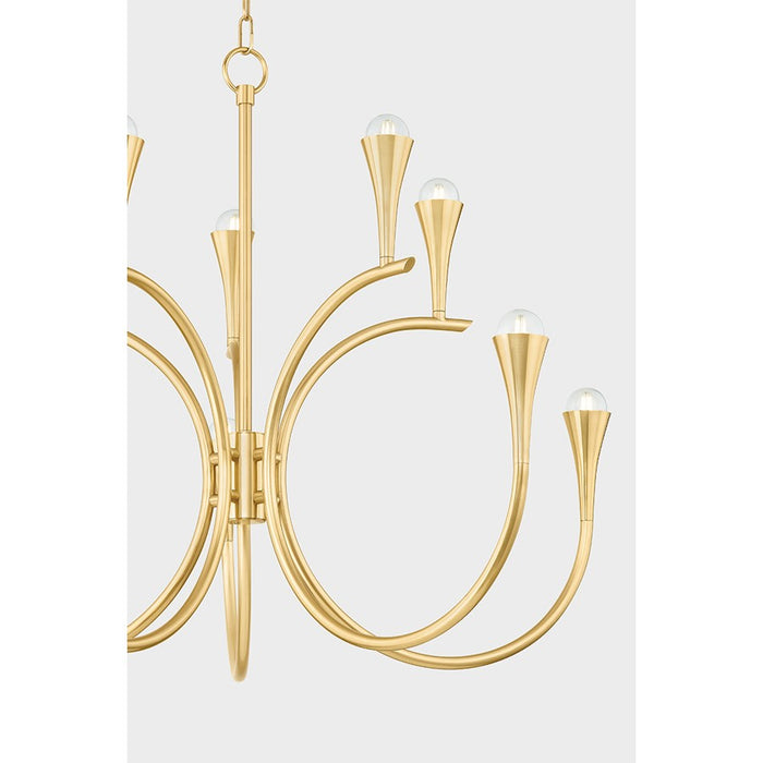 Mitzi Aviana 10 Light Chandelier, Aged Brass