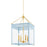 Mitzi Rosalie 4 Light 17" Lantern, Brass/Arctic Blue/Clear - H932704L-AGB-SAO