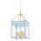 Mitzi Rosalie 4 Light 13" Lantern, Brass/Arctic Blue/Clear - H932704S-AGB-SAO
