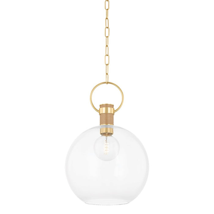 Mitzi Catrine 1 Light 16" Pendant, Aged Brass/Clear - H933701L-AGB