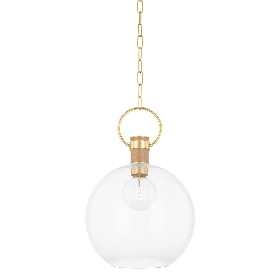 Mitzi Catrine 1 Light 16" Pendant, Aged Brass/Clear - H933701L-AGB