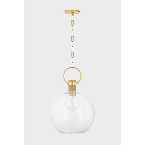 Mitzi Catrine 1 Light 12" Pendant, Aged Brass/Clear - H933701S-AGB