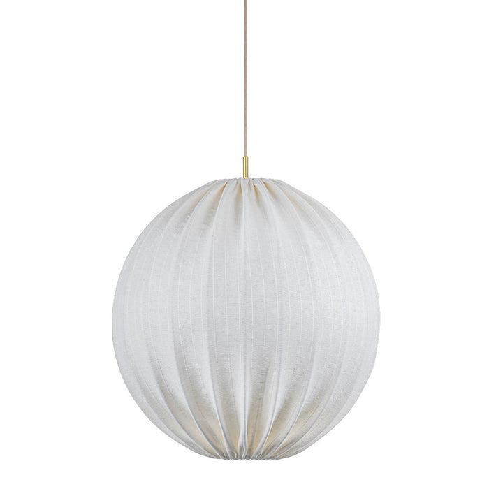 Mitzi Arabella 1 Light 24" Pendant, Aged Brass/Natural Linen - H978701L-AGB