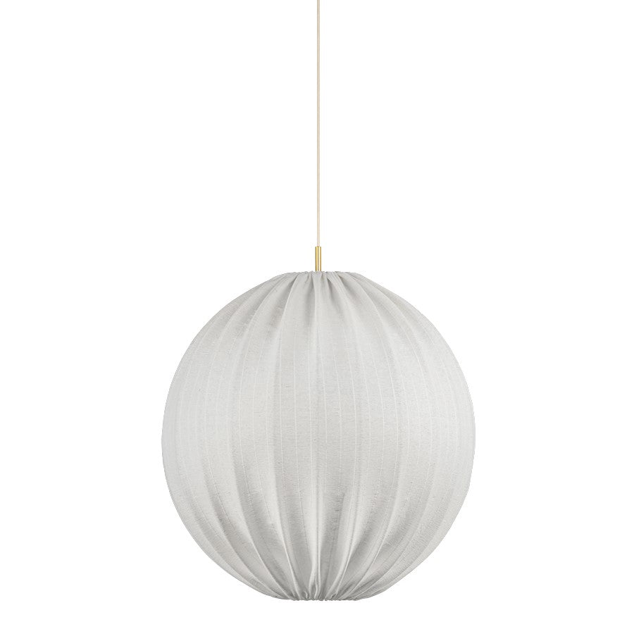 Mitzi Arabella 1 Light 16" Pendant, Aged Brass/Natural Linen - H978701S-AGB