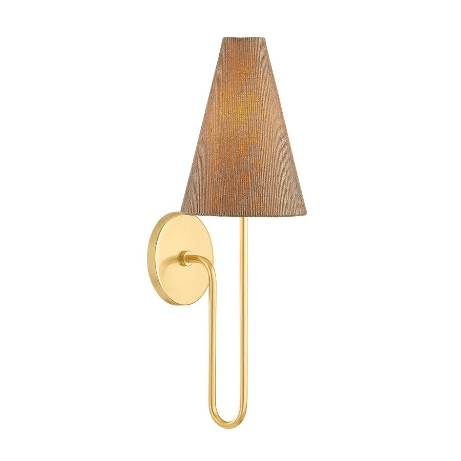 Mitzi Jessel 1 Light Wall Sconce, Aged Brass/Natural Grasscloth - H987101-AGB
