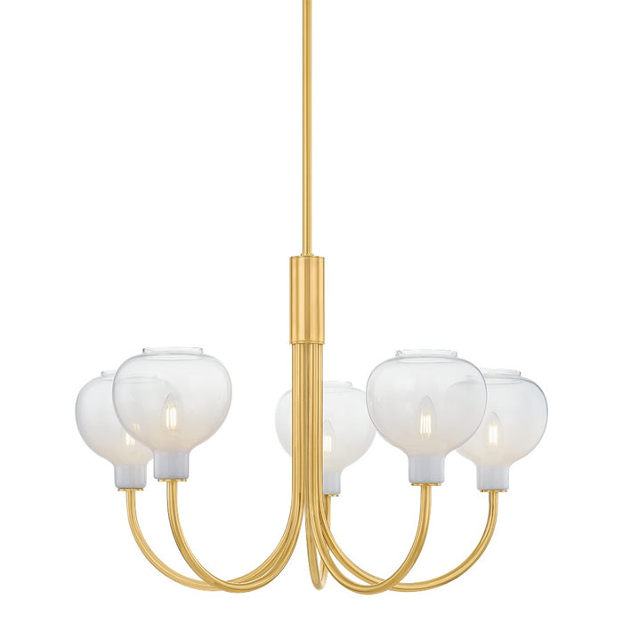 Mitzi Estelle 5 Light Chandelier, Aged Brass/Sfumato - H990805-AGB