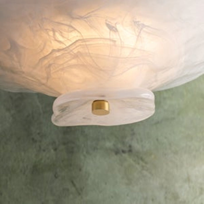 Mitzi Starlie 1Lt Flush Mount, Brass/Piastre Inside Etched