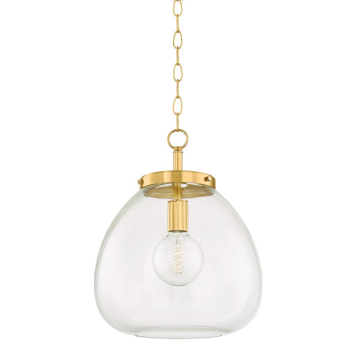Mitzi Della 1 Light 16" Pendant, Aged Brass/Clear - H997701L-AGB