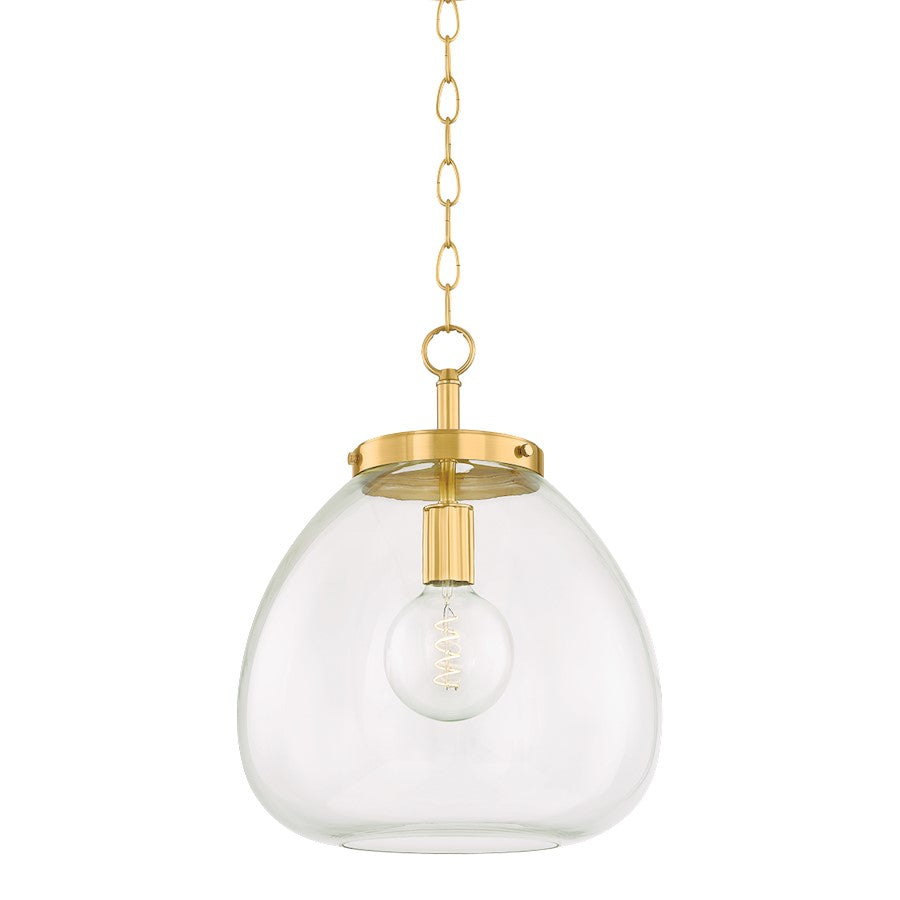 Mitzi Della 1 Light 16" Pendant, Aged Brass/Clear - H997701L-AGB