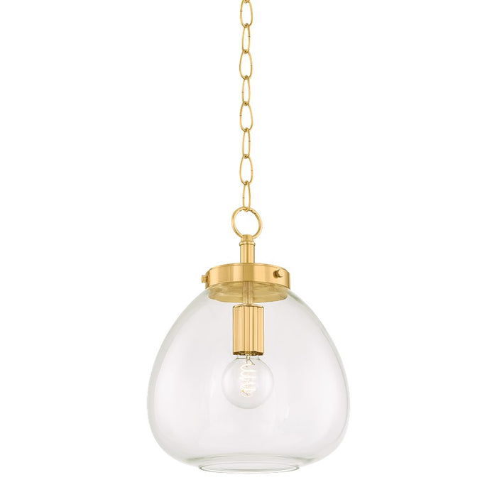 Mitzi Della 1 Light 12" Pendant, Aged Brass/Clear - H997701S-AGB