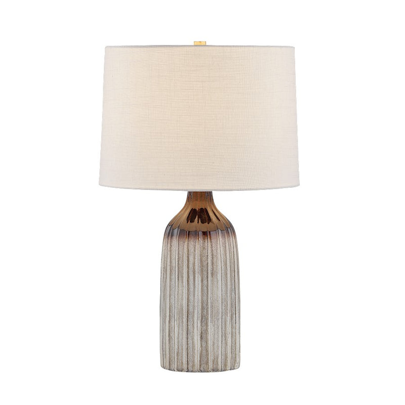 Mitzi Raisa 1 Light Table Lamp, Brass/Ceramic Affogato/Linen - HL1031201-AGB-CAF
