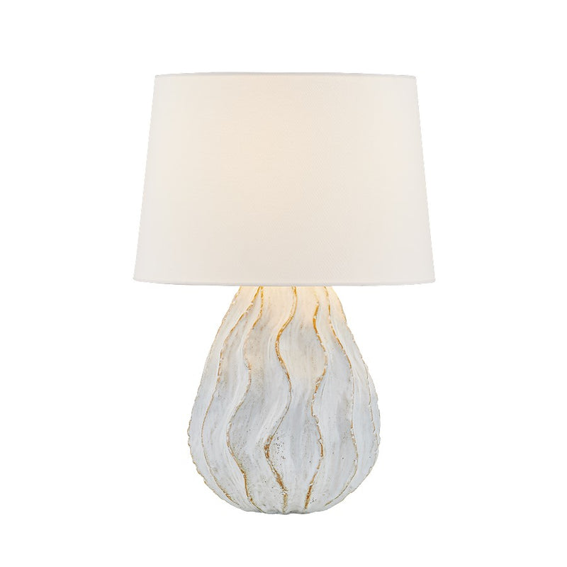 Mitzi Karla 1 Light Table Lamp, Brass/Sea Salt/White Linen - HL1032201-AGB-CSS