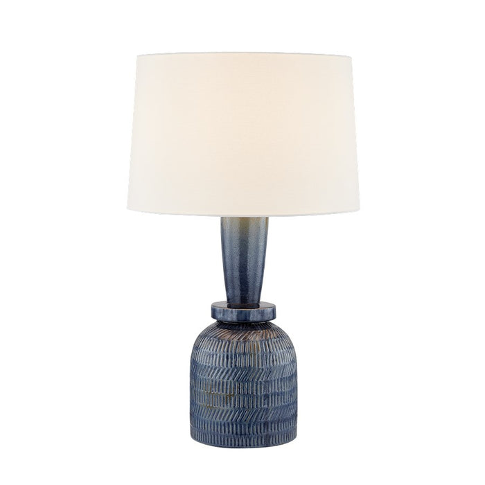 Mitzi Russo 1 Light Table Lamp, Brass/Cobalt/White Linen - HL1042201-AGB-CDB