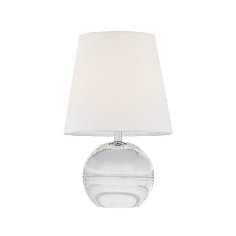 Mitzi Nicole 1Lt Rechargeable Table Lamp, Nickel/White Linen - HL1046201-PN